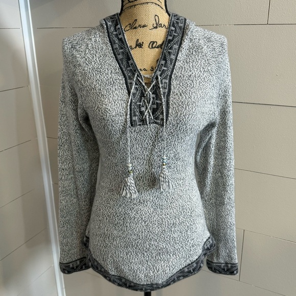 Tegido Parillo 100% Baby Alpaca Wool Gray Pullover Hoodie - Small - Picture 1 of 6